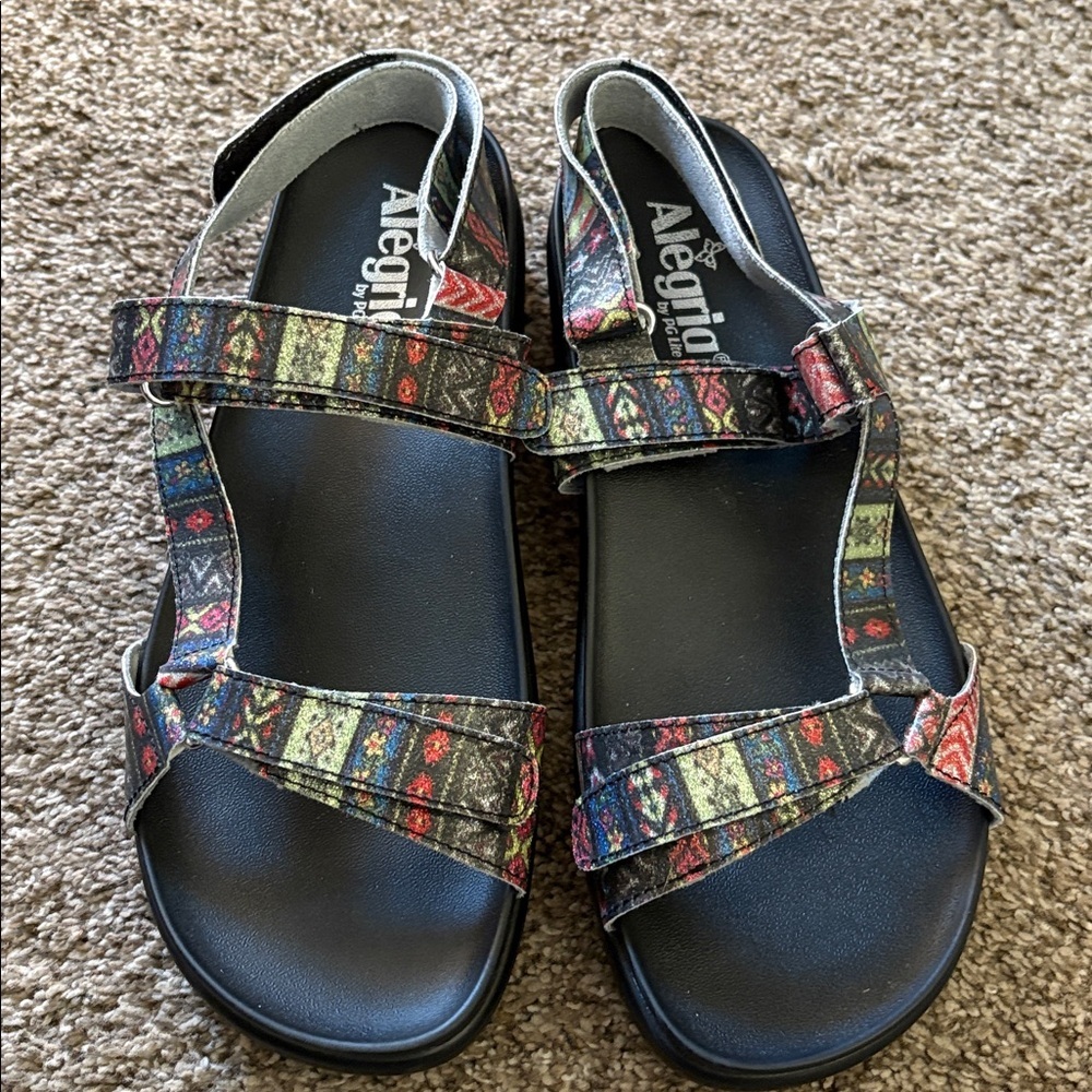 Alegria Multicolor Strappy Sandals - Picture 1 of 4